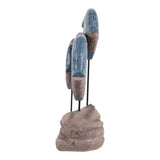 Las Lomas Blue/White/Natural 3 Fish Wood on Stand