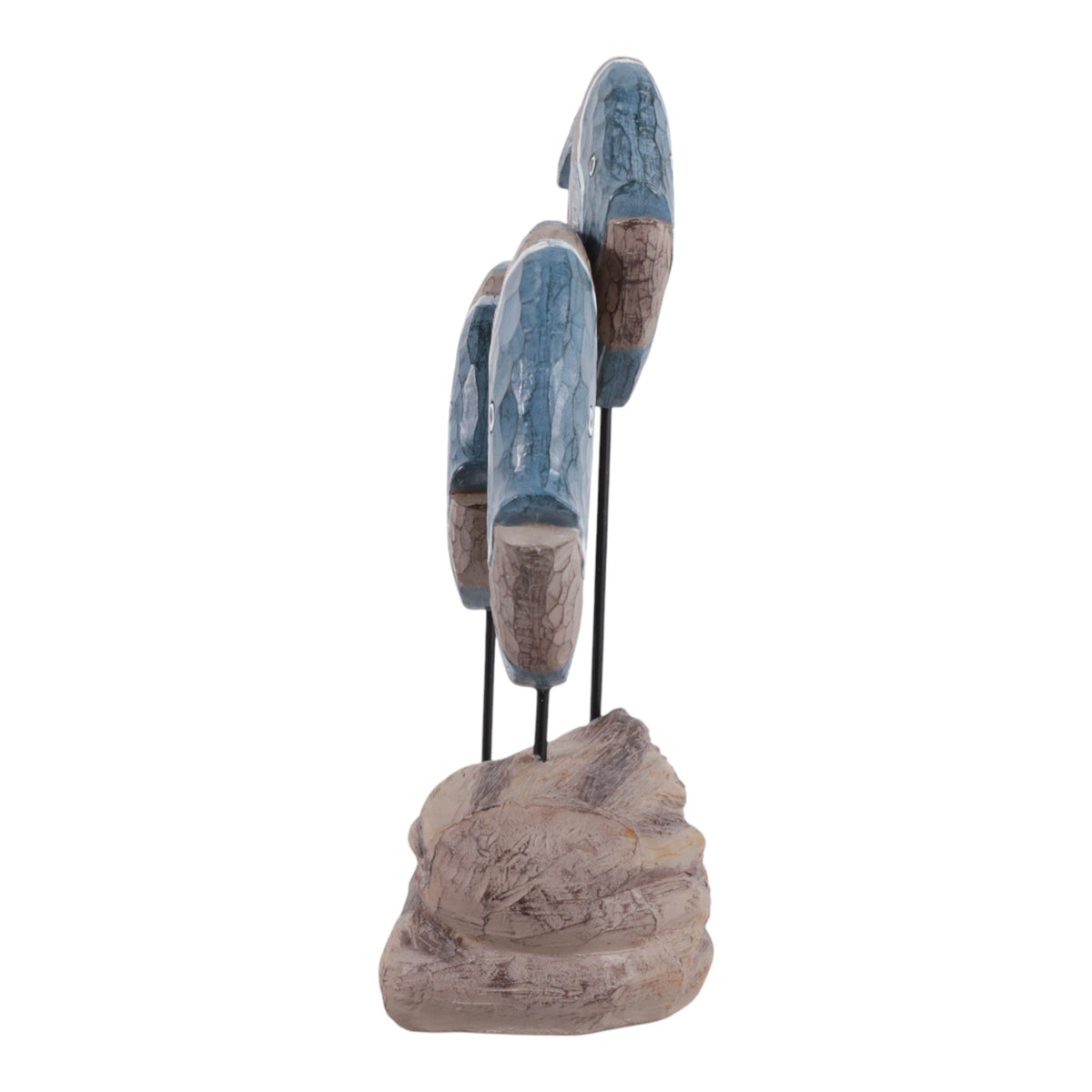 Las Lomas Blue/White/Natural 3 Fish Wood on Stand