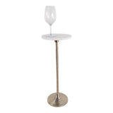 Cerritos White Banswada Drink Table with Marble Top