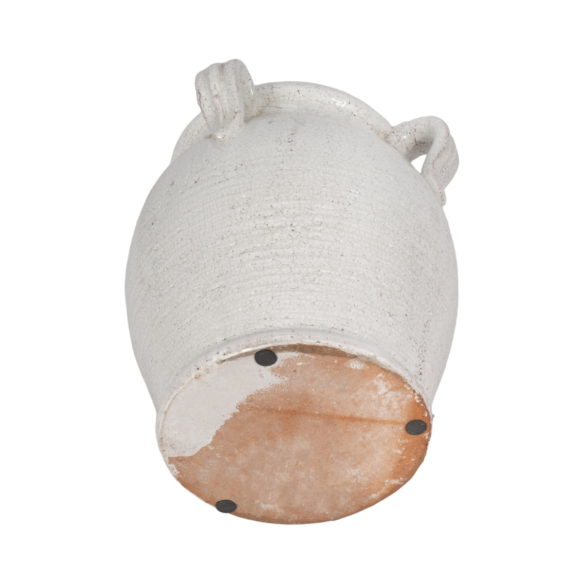 Cohenway White Large Crackle Vase with Handles