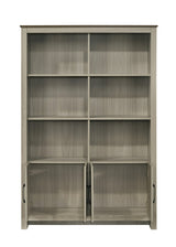 Nyla Gray Oak 47"W Bookcase with Cabinet Doors
