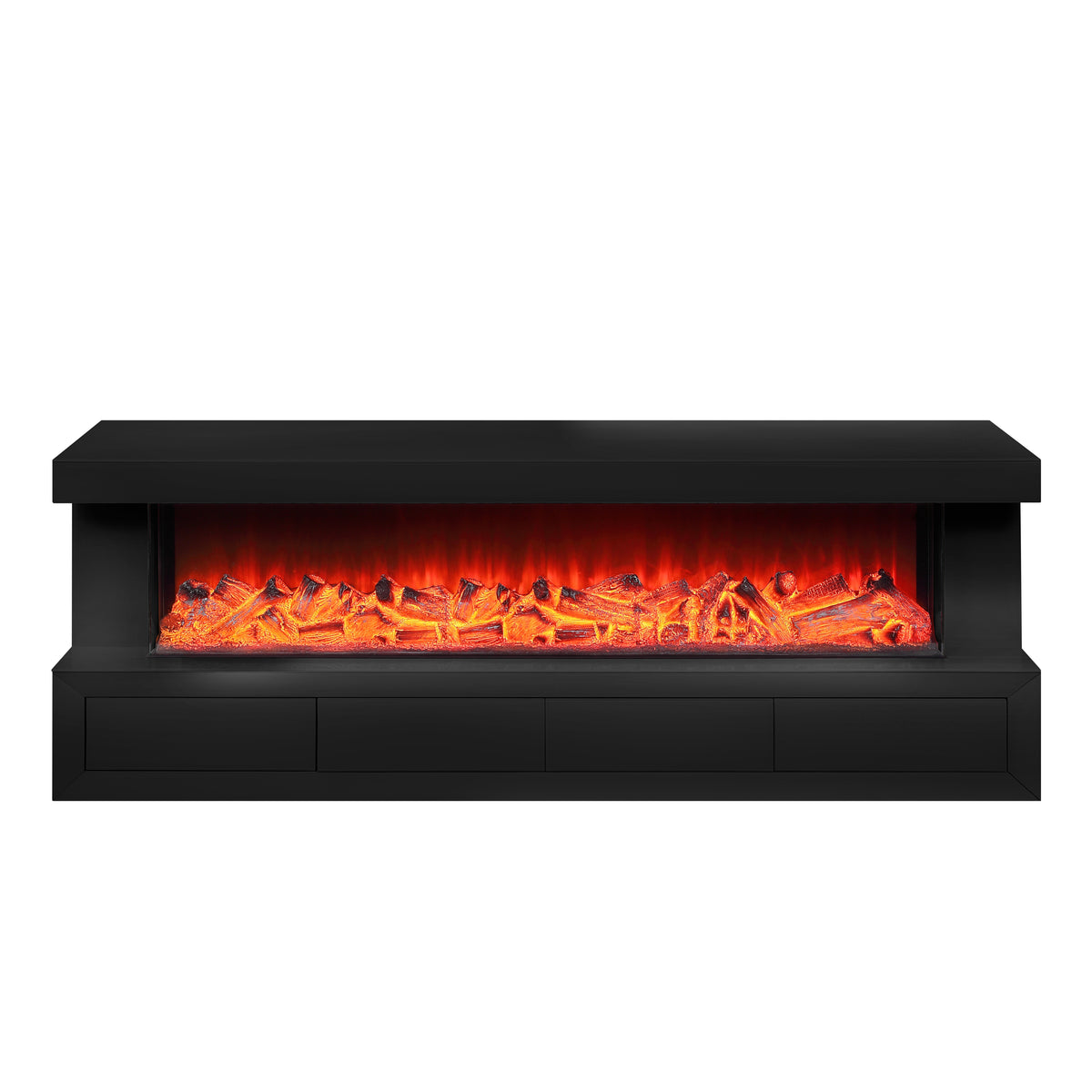 Dorian Black 70.5"W Fireplace TV Stand