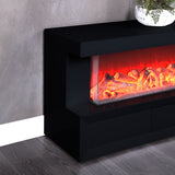 Dorian Black 70.5"W Fireplace TV Stand