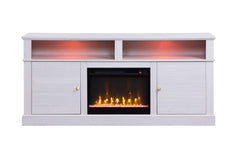 Terra White Walnut 70"W Fireplace TV Stand