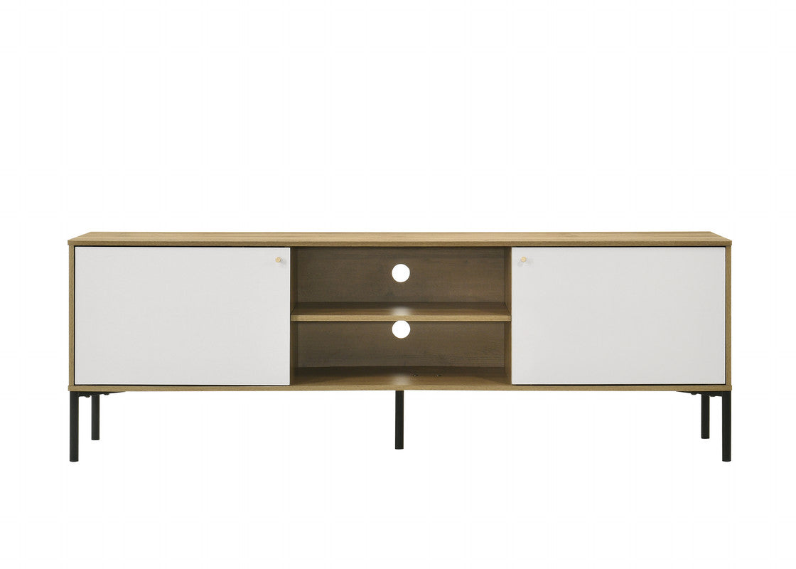 Burke White/Oak 70"W TV Stand