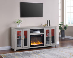 Ellington Light Gray 70"W Fireplace TV Stand