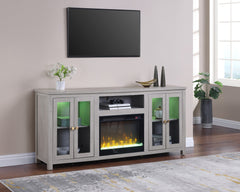 Ellington Light Gray 70"W Fireplace TV Stand