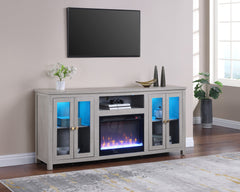Ellington Light Gray 70"W Fireplace TV Stand