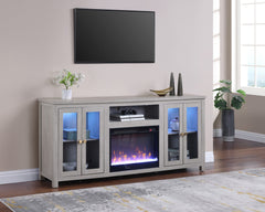 Ellington Light Gray 70"W Fireplace TV Stand