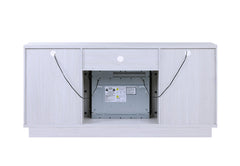 Ambrose White Walnut 70"W Fireplace TV Stand