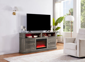 Terra Gray Walnut 70"W Fireplace TV Stand