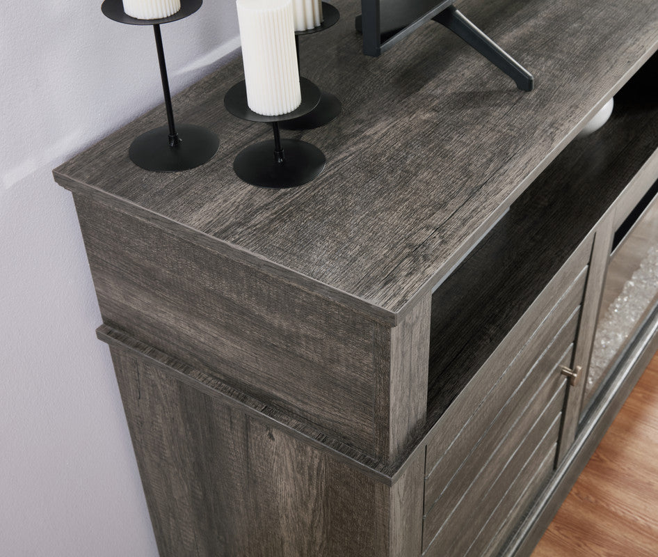 Terra Gray Walnut 70"W Fireplace TV Stand