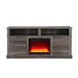 Terra Gray Walnut 70"W Fireplace TV Stand