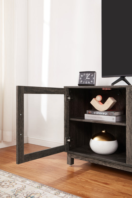 Summit Gray Walnut 70"W Fireplace TV Stand