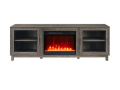 Summit Gray Walnut 70"W Fireplace TV Stand