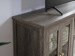 Ellington Gray Walnut 70"W Fireplace TV Stand