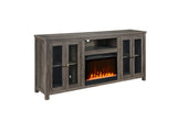 Ellington Gray Walnut 70"W Fireplace TV Stand