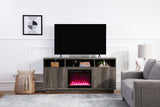 Ambrose Gray Walnut 70"W Fireplace TV Stand