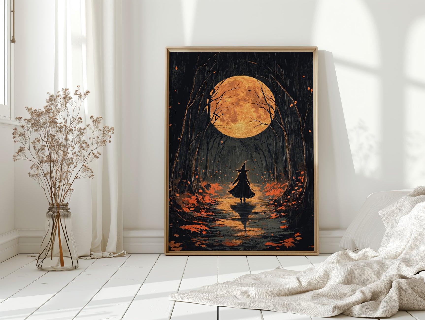 Witch Beneath the Harvest Moonlight
