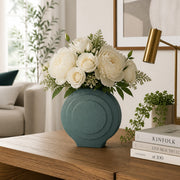 Zayante Deep Teal/Blue/Green Dolomite Round Vase