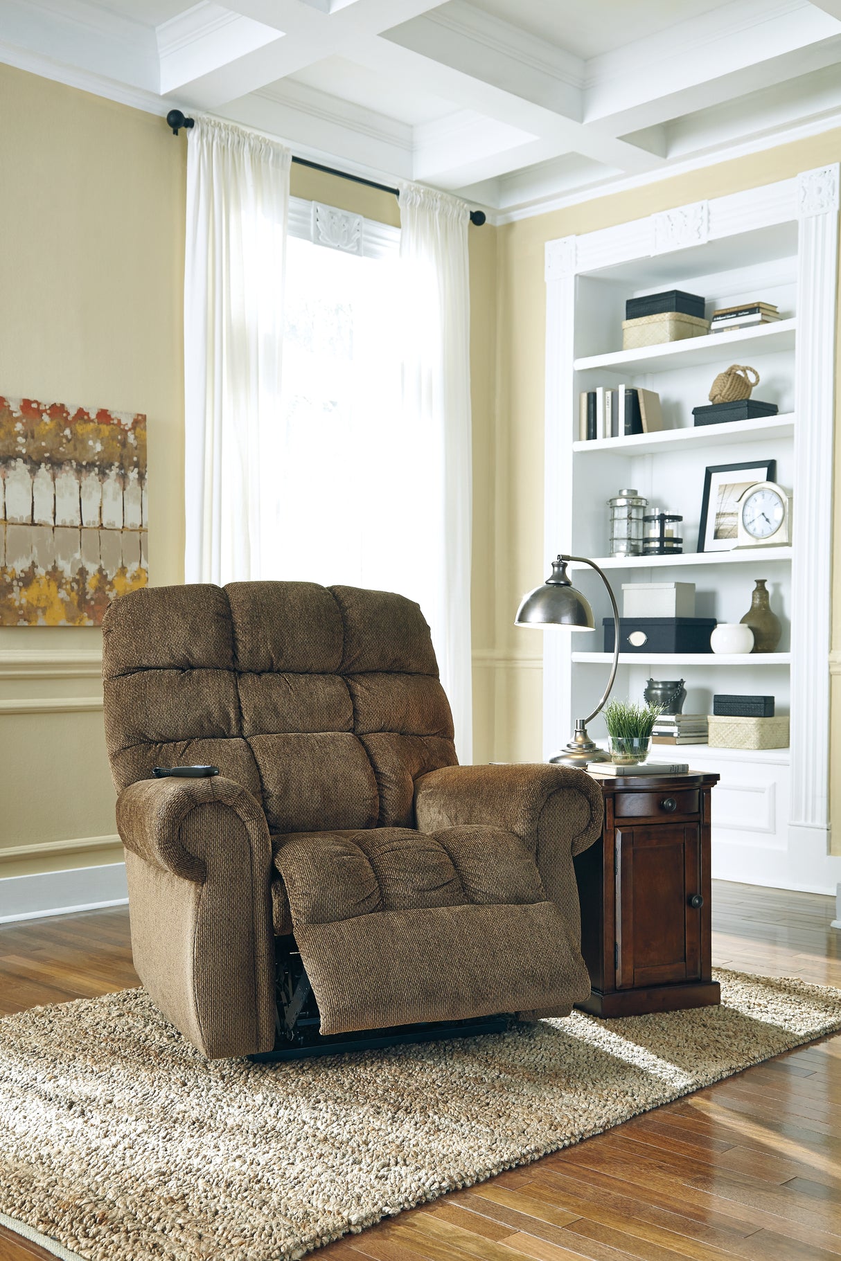 Ernestine Truffle Power Lift Recliner - Ornate Home