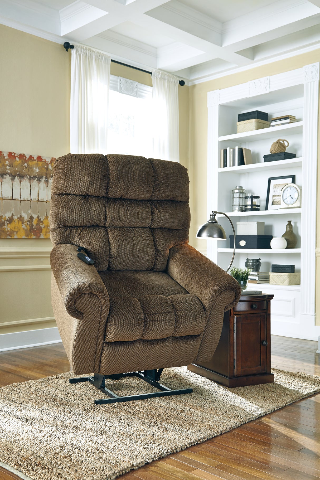 Ernestine Truffle Power Lift Recliner - Ornate Home