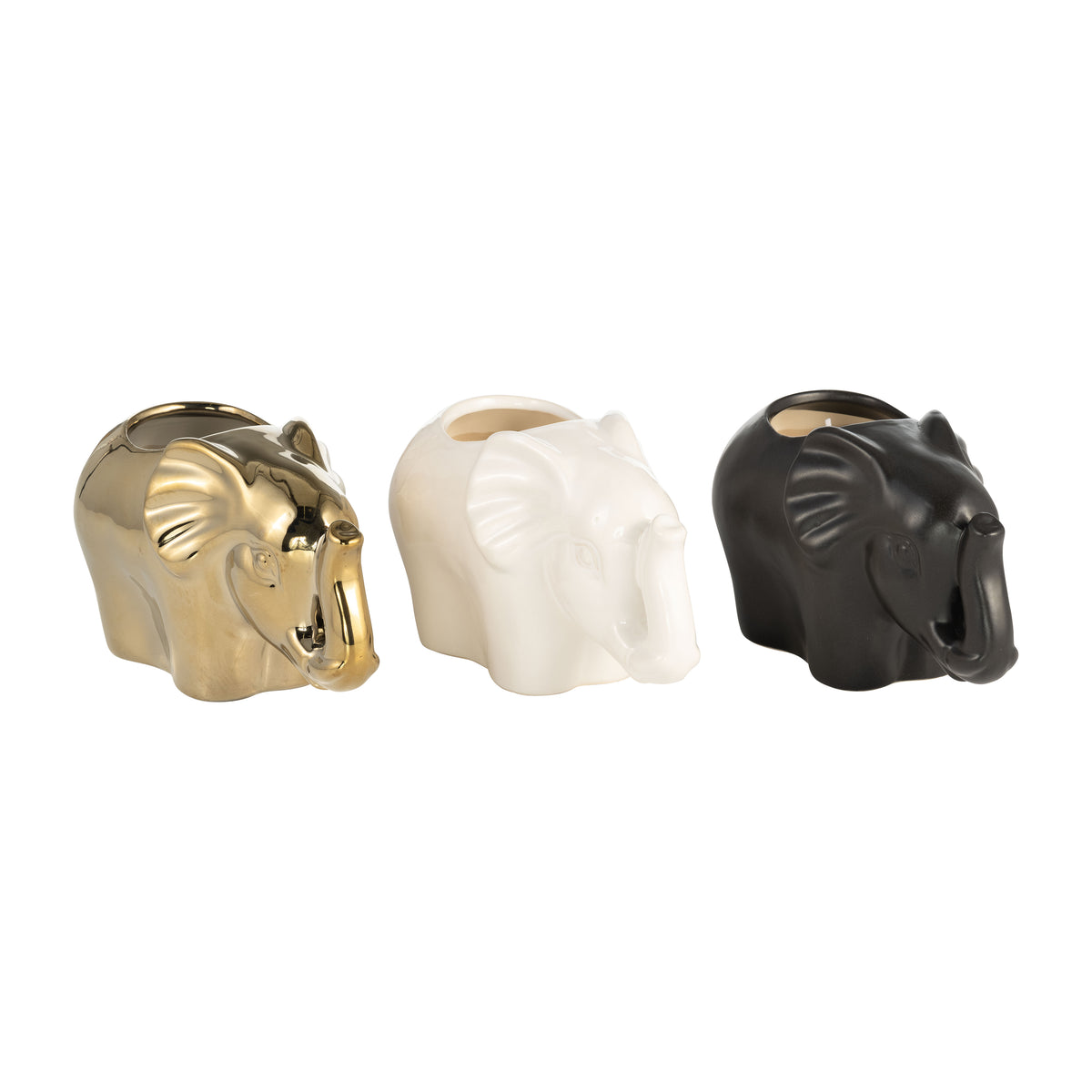 Gomez Multicolor Plumeria Elephant Candles (Set of 3)