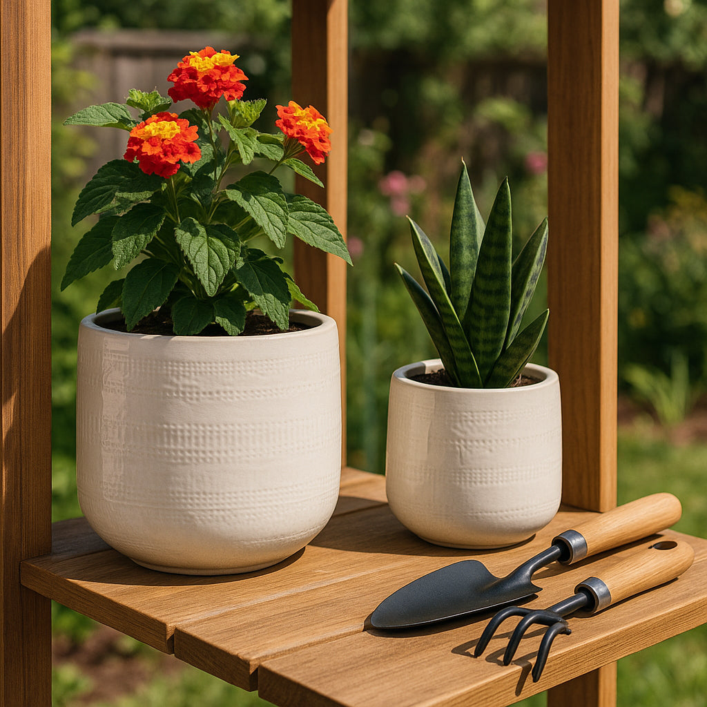 Peytonlake White Planters (Set of 2)