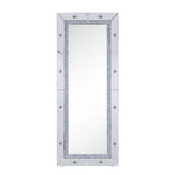 Noralie Mirrored/Faux Diamonds Rectangular Floor Mirror