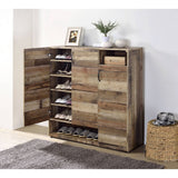 Howia Rustic Gray Oak Shoe Cabinet