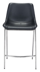 Magnus Black & Silver Counter Stool (Set of 2)