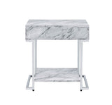 Wither White/Chrome Accent Table