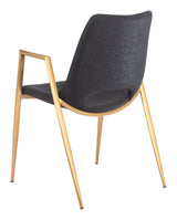 Desi Black & Gold Dining Chair (Set of 2)