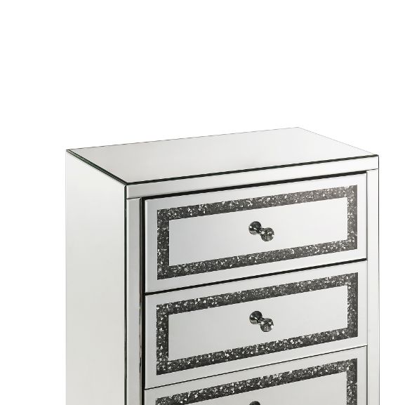 Noralie Mirrored/Faux Diamonds Cabinet