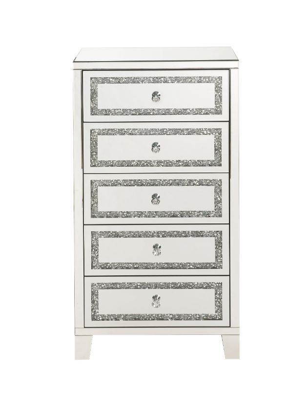 Noralie Mirrored & Faux Diamonds Cabinet - Ornate Home