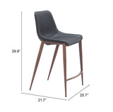 Magnus Black & Walnut Counter Stool (Set of 2)