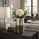 Grabtown Silver Small Glass Metallic 2-Tone Vase