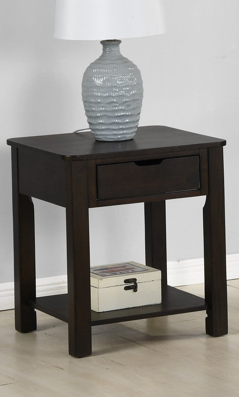 Flora Dark Brown 20"W End Table