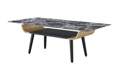 Landon Black Marble 47"W Coffee Table