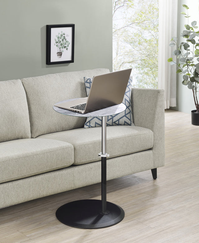 Orbit Gray Marble 15.5"W Height Adjustable End Table