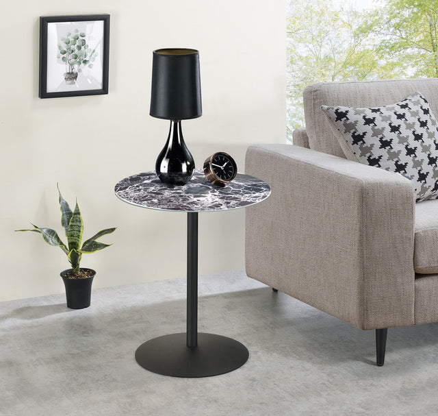 Circa Black Marble 17.5"W End Table