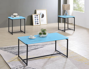 GT Blue 39.5"W 3-Piece Coffee & End Table Set