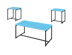 GT Blue 39.5"W 3-Piece Coffee & End Table Set