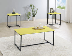 GT Yellow 39.5"W 3-Piece Coffee & End Table Set