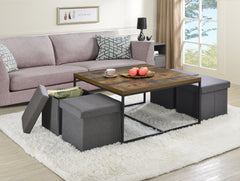 Caitlin Weathered Oak 35"W 5-Piece Coffee Table Set
