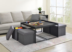 Vinny Black 35"W 5-Piece Coffee Table Set