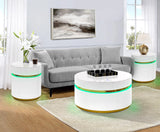 Tavita White 3-Piece Round Coffee Table Set