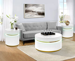 Tavita White 3-Piece Round Coffee Table Set