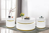Tavita White 3-Piece Round Coffee Table Set