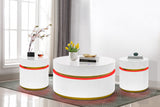 Tavita White 3-Piece Round Coffee Table Set